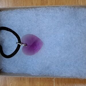 Midnight Orchid Crystal Heart Necklace